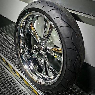 We can mount a tire to any rim you order. Avon, Metzeler, Shinko, Vee Rubber, and more.