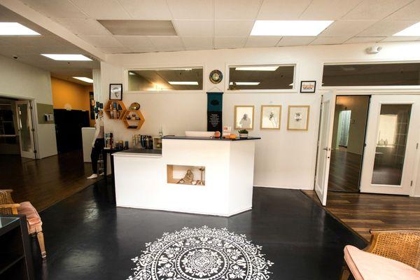 Enter into a clean, safe and serene yoga studio with the most friendly community