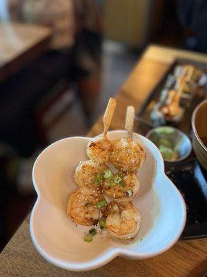 Garlic shrimp skewer