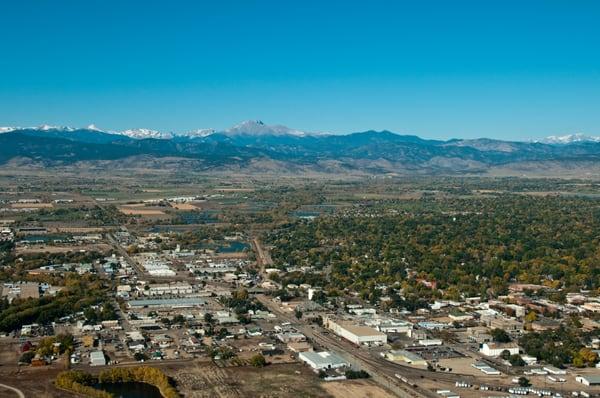 Aerial photo of Longmont, colorado