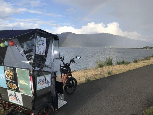 Rainbow magic along the Columbia River.