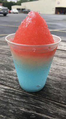 Red, white and blue Snocone