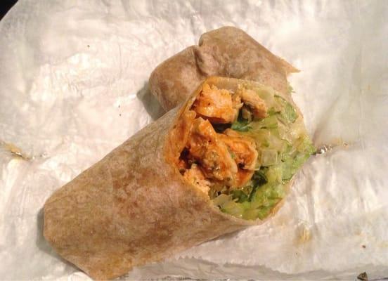 Buffalo chicken wrap without the tomatoes or cucumbers.