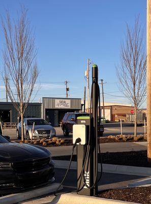 Electric vehicle charging stations (right by the brewery!)