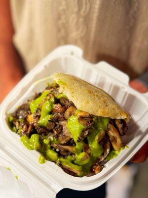 Wild mushroom arepa