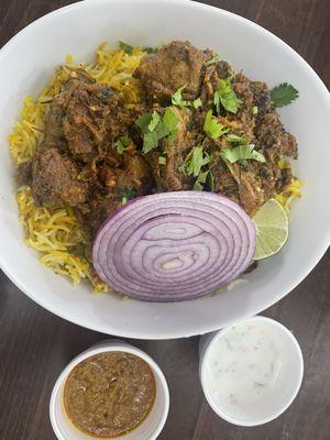 Mutton (goat) fried biryani