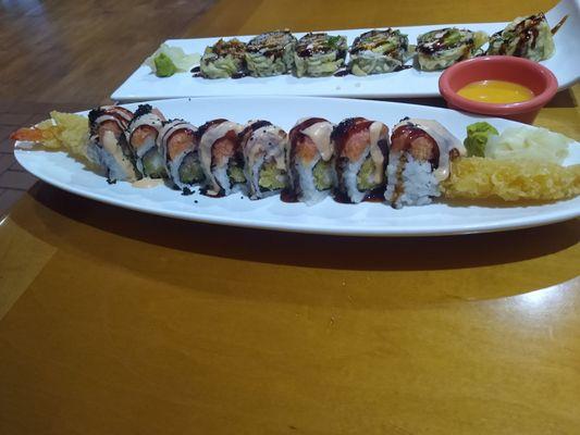 Kamakazi (sp) roll and yummy roll