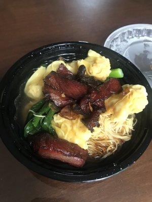 Roast pork and shrimp wonton noodle soup