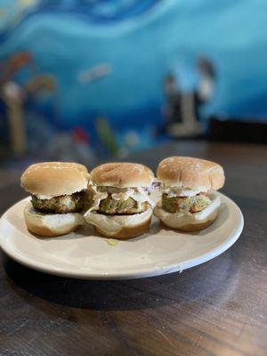 Dungeness crab cake sliders