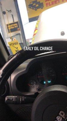 Oil change at 7am