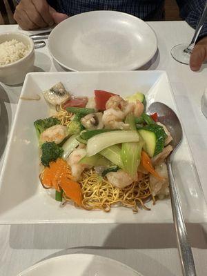 Pan fried noodles with shrimp only.