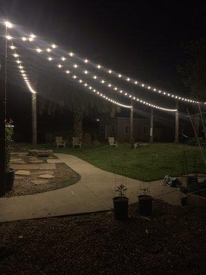 Backyard fan lights . We love it !!