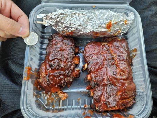 Order a full rack of ribs and got 3/4 of one instead. Terrible business!