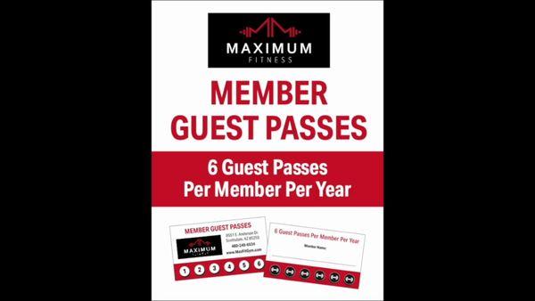 Members who have a month to month membership will get 6 free passes a year!