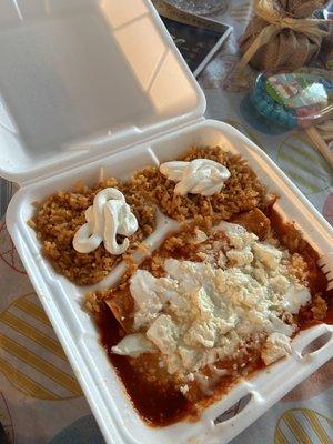 Cheese enchiladas, double rice. So good!!