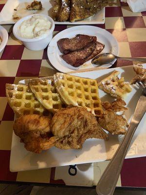 Chicken & Waffles with Turkey bacon