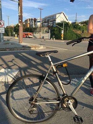 After the tire punctured within 5 min of riding we had to drag it back to the store