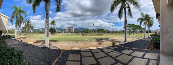 The view of the golf course mauka of L&L.