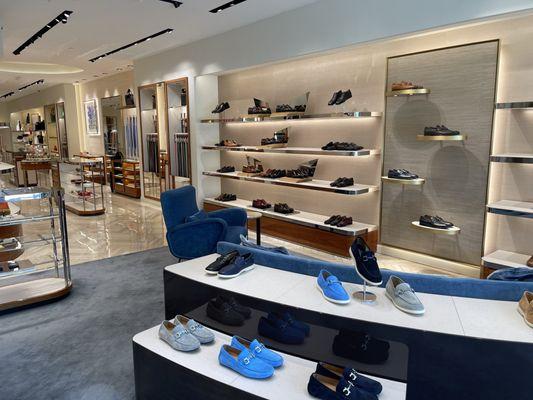 The shoe and cologne section of the store