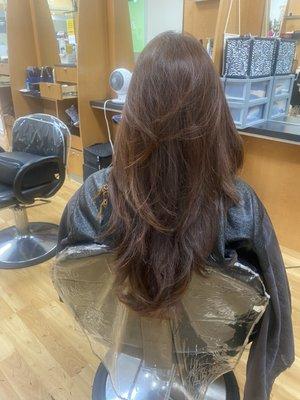 Long layer haircut