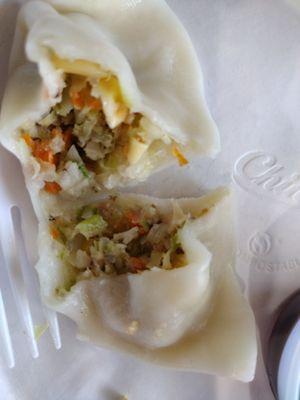 Insides of a veggie dumpling