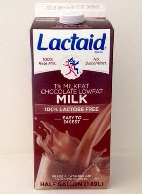 $4.29 Lactaid 100% Lactose free 1% Milkfat chocolate low fat milk.