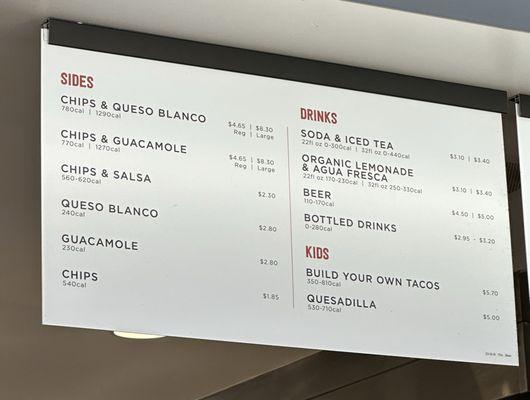 Chipotle Menu 11/2024