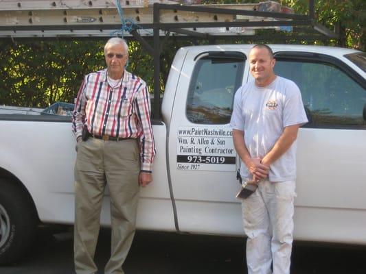 Wyatt and Eddie with the work truck