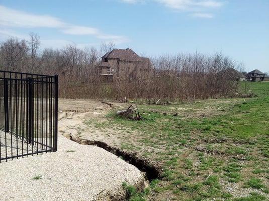 Water run off causing severe erosion