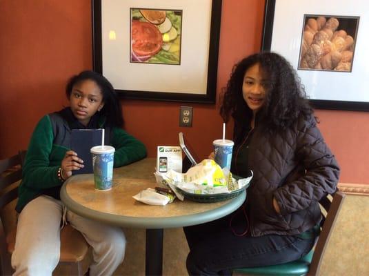 Daughters at the best Subway in town!