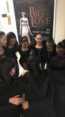 2017 Faces of Children Recital Group huddle to pump up the team!  Let's go girls!