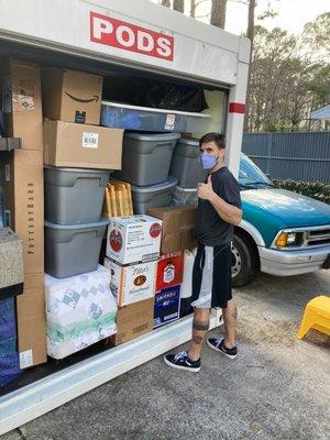 Connor finishing up the loadup of a POD.