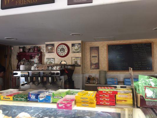 Coffee machine and menu board