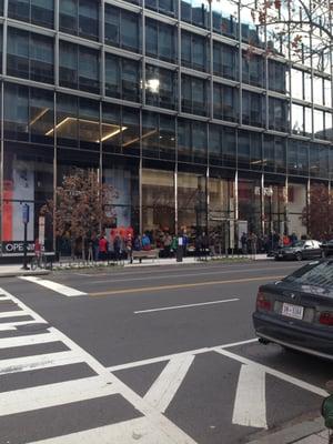 Line of people waiting to get in for their 10 am grand opening on 12/13/14