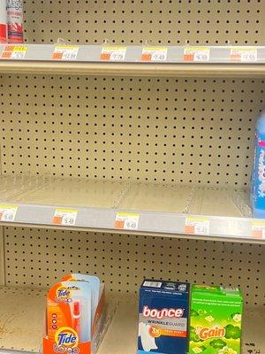 More empty shelves