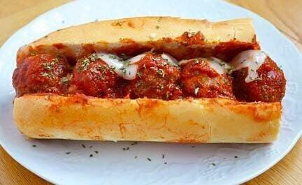 Hot toasted meatball sub