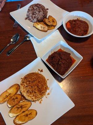 The beef and goat stews with delicious rice.