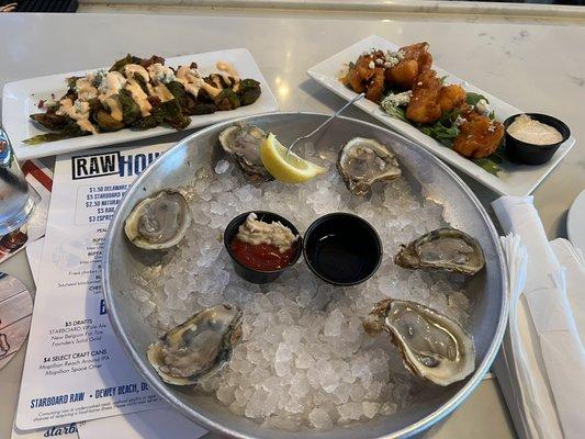 Brussel sprouts, cauliflower and oysters