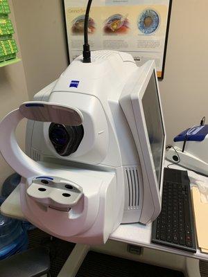 Zeiss Cirrus HD-OCT (Optical Coherence Tomography)  Basically a Laser eye scanner.