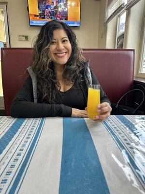 Can't have brunch without a mimosa .. this one is a mango one