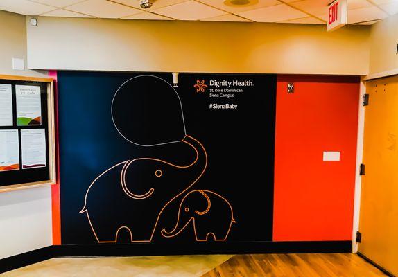 With Dignity Health at the Siena Hospital, we applied Vinyl to a chalkboard wall so that anyone can let their imagination go free!