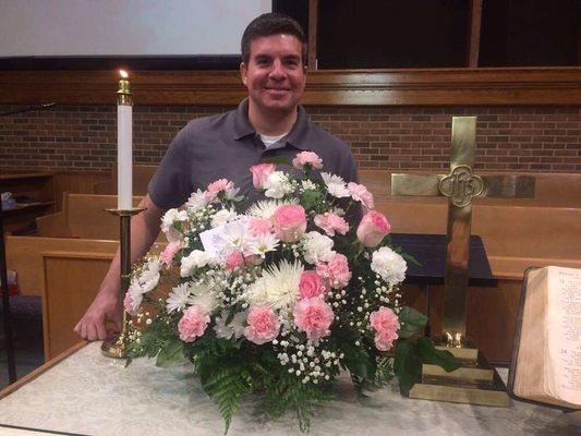 Beautiful Mother's Day arrangement for our church.  Thanks so much!