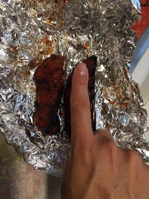 Never order from you again. This is a chicken finger? Ridiculous!