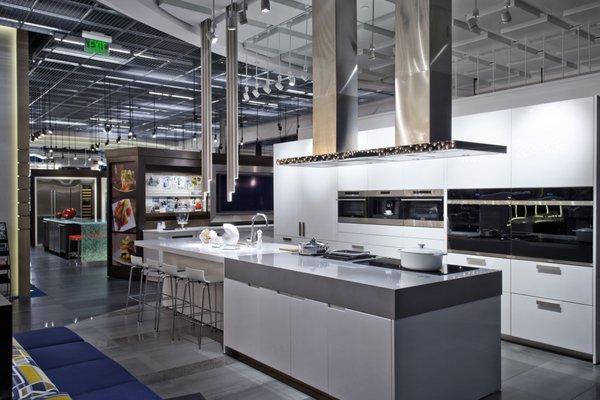 Contemporary kitchen display designed by Boffi