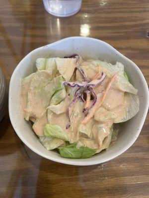 Salad with sesame ginger dressing