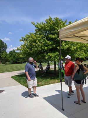 Large outdoor grassy area for you to bring your own lawn chairs or park your bike.