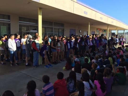 Morning assembly at Hage Elementary