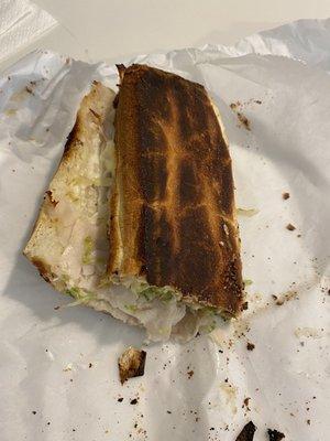 Burnt turkey sub