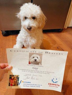 2nd pose with her certificate! :) So proud of herself.