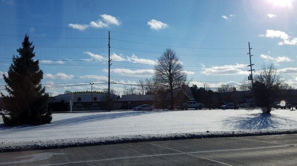 View from Hall Rd. Very large auto business